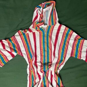 Vintage 70’s Rainbow Zip Front Terry Cloth Beach Robe